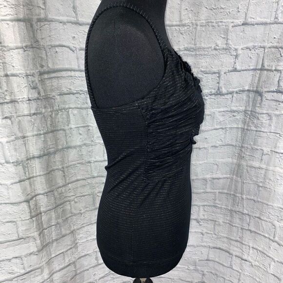 Forever 21 brand new bodycon stripe tank w/shimmer stripes, drape rouge top sz L - Picture 6 of 8